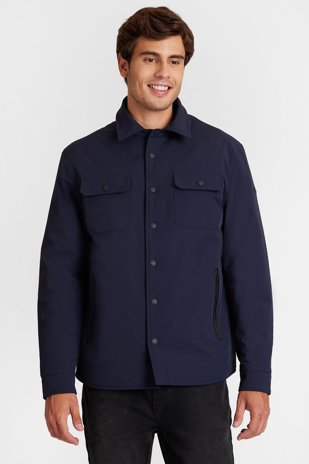 Jaqueta Overshirt Sarjada Liquid Repeller Marinho