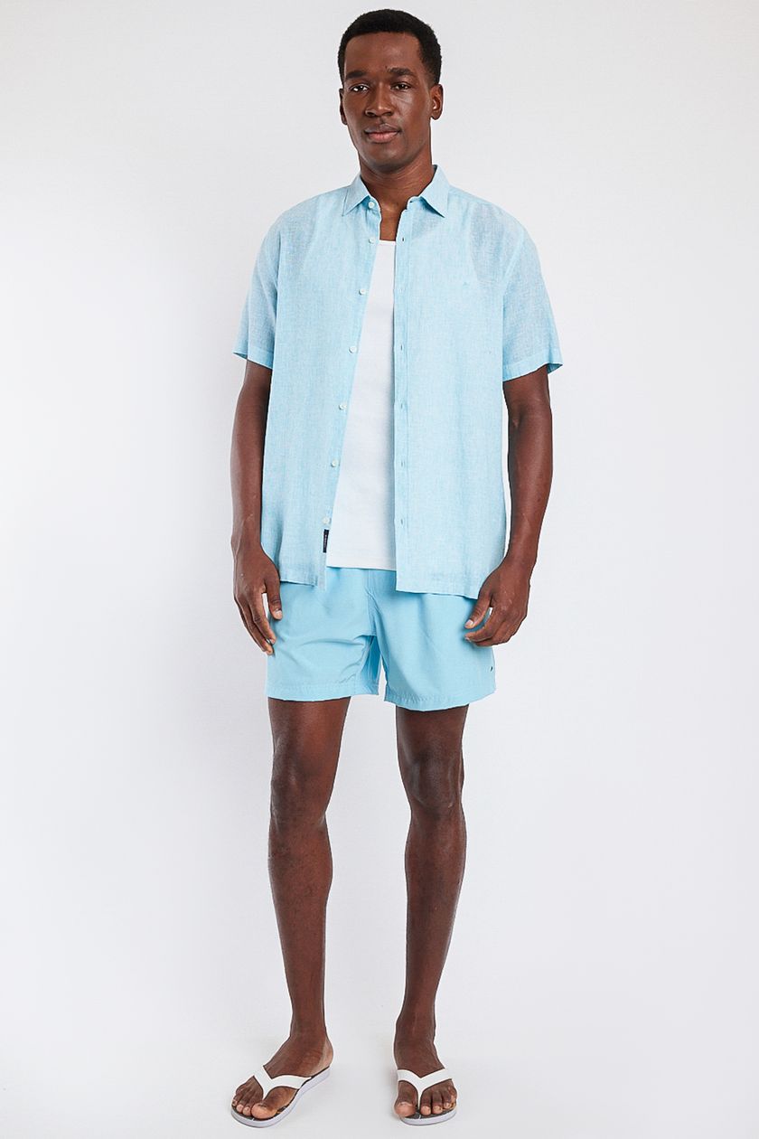 Shorts de Elástico Mescla Color Aqua