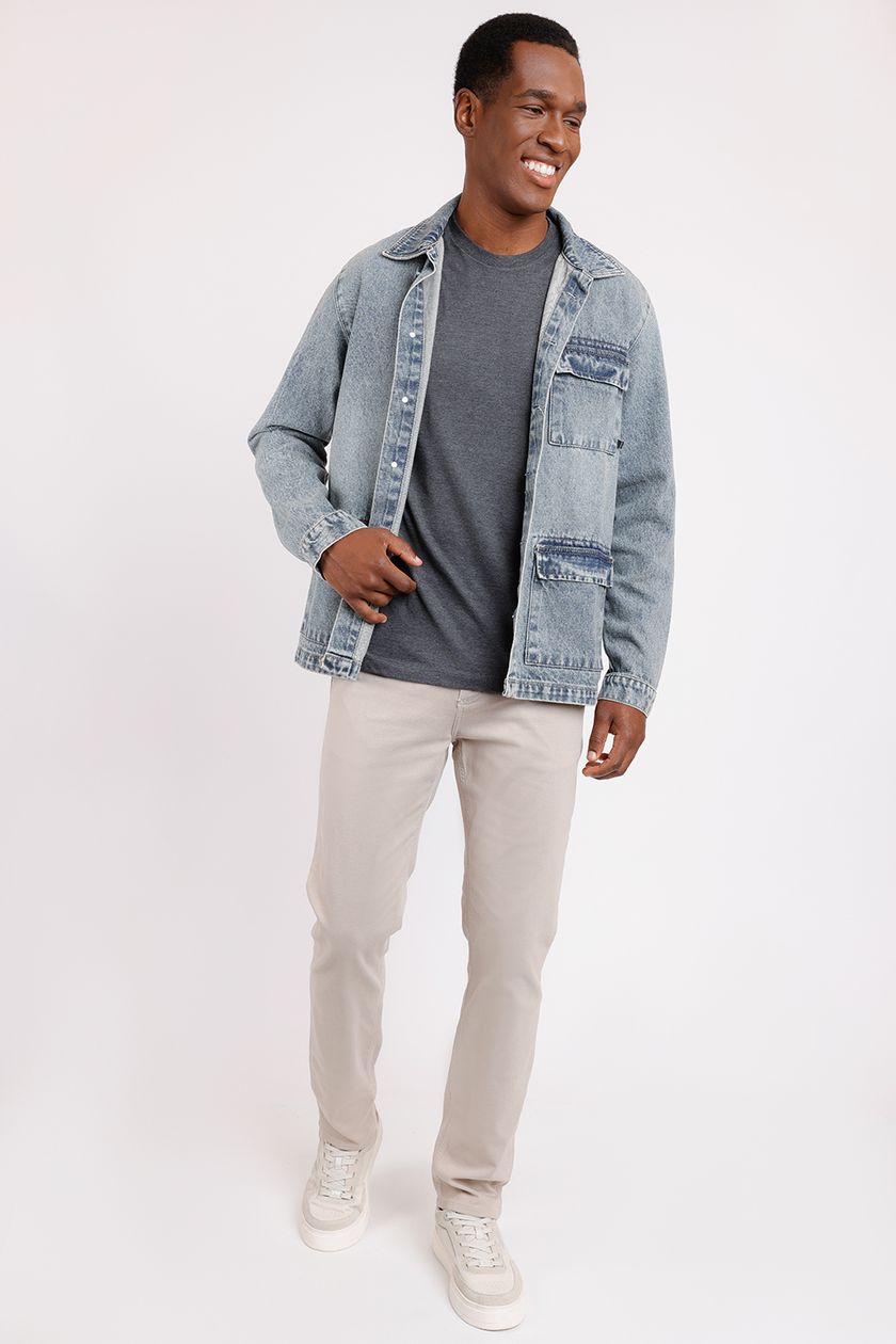 Camiseta Gola Careca Grafite Mescla