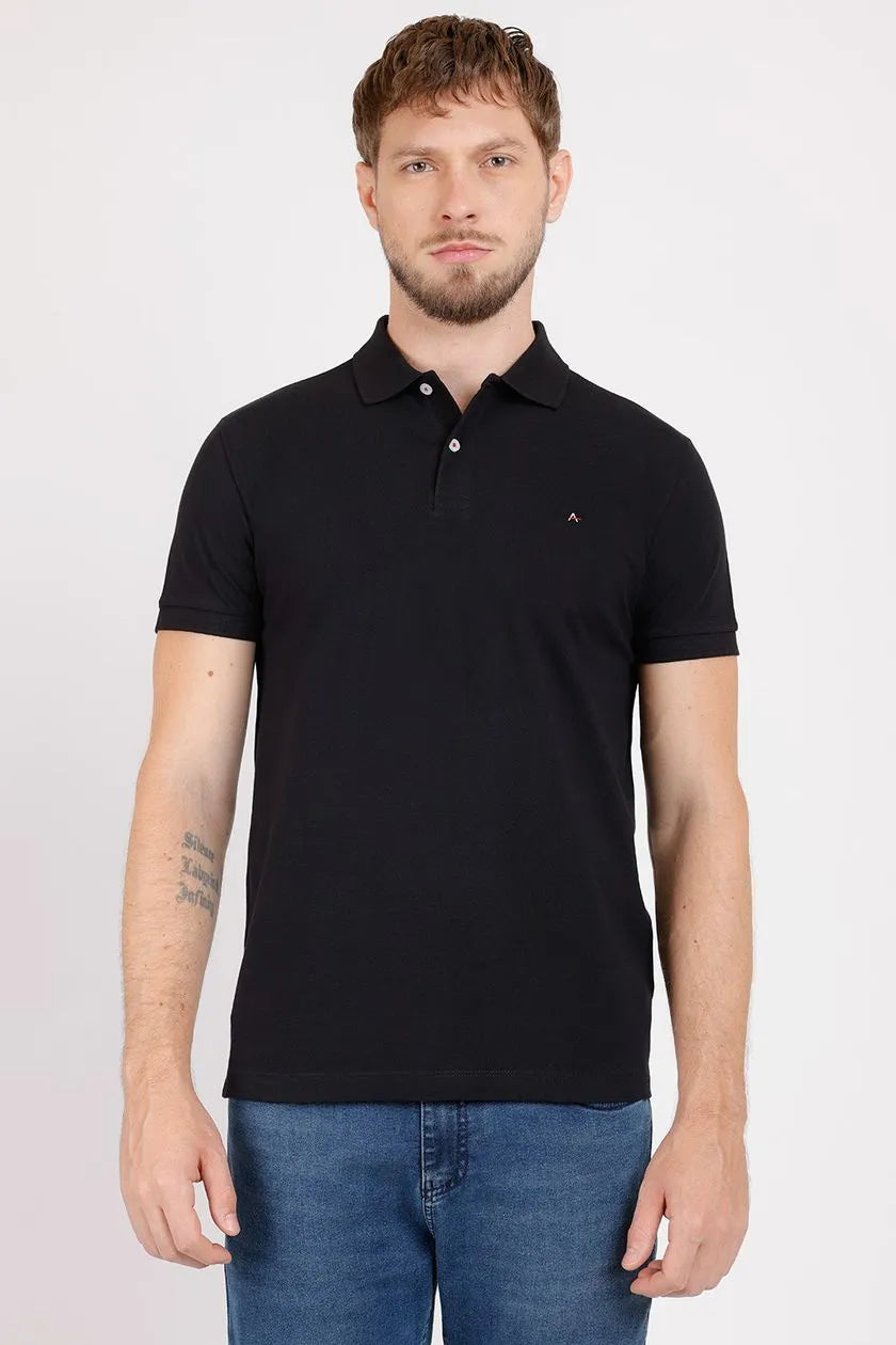 Polo Básica Piquet Regular Preto