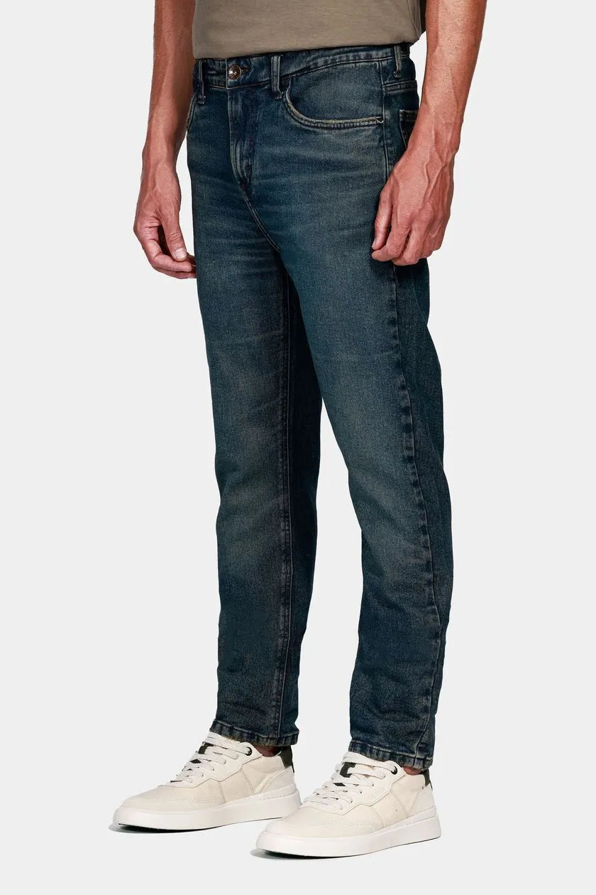 Calça Jeans Slim Eco Dirty Escura Azul Escuro