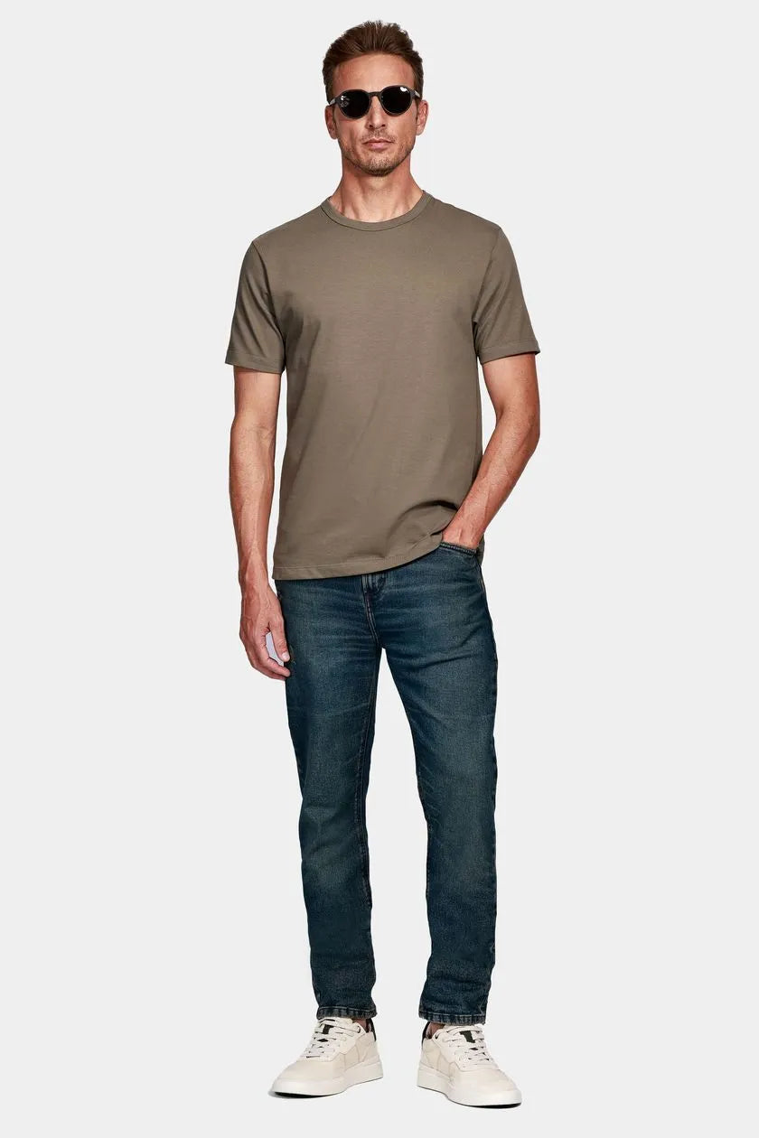 Calça Jeans Slim Eco Dirty Escura Azul Escuro