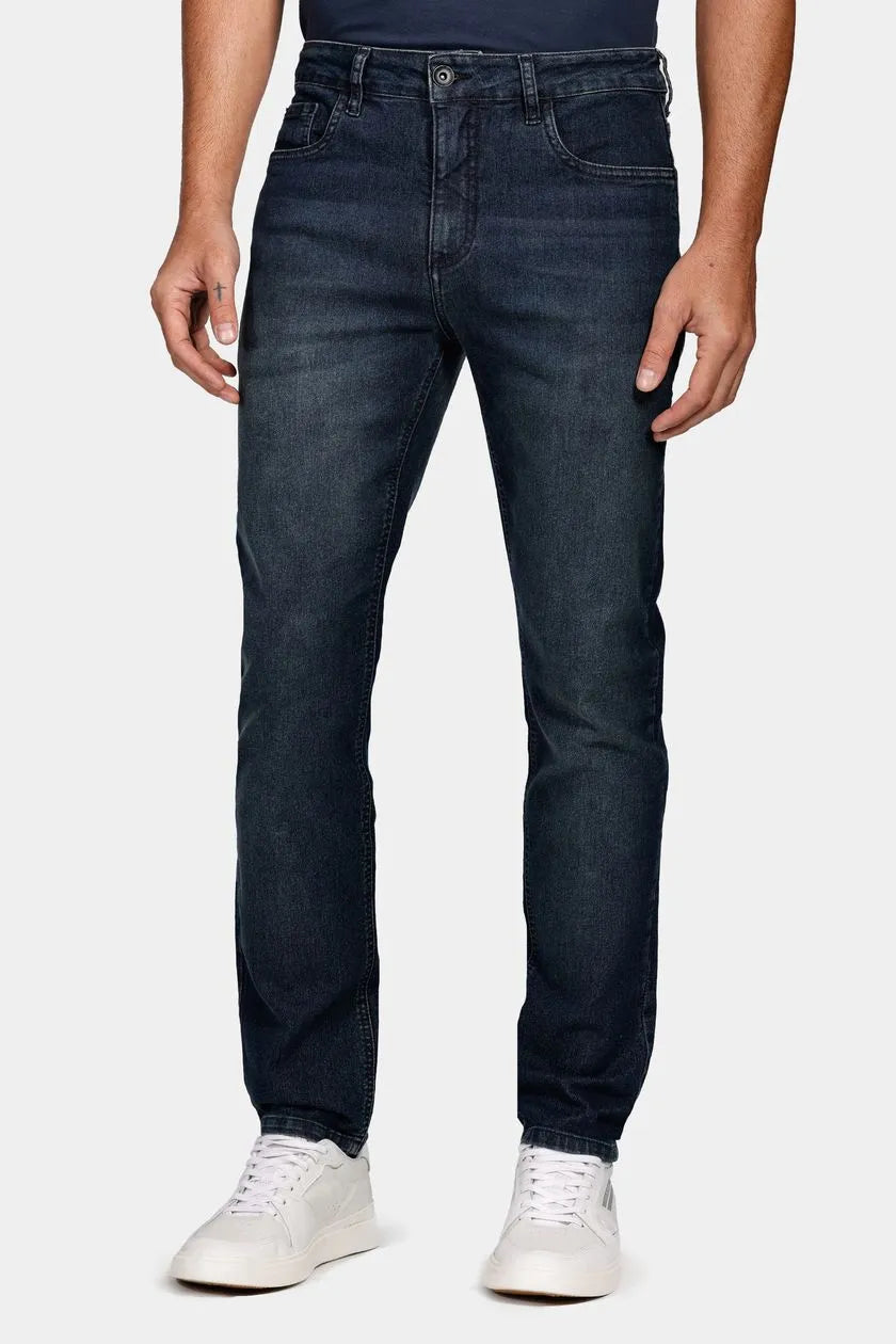 Calça Jeans Slim Blue Estone Escura Azul Escuro