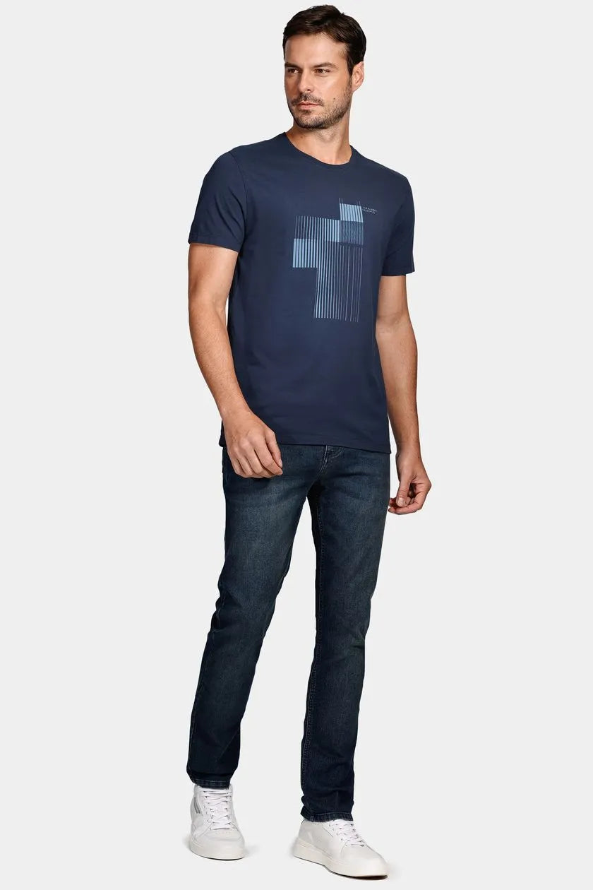 Calça Jeans Slim Blue Estone Escura Azul Escuro