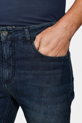 Calça Jeans Slim Blue Estone Escura Azul Escuro