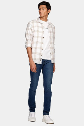 Calça Jeans Skinny Stonado Médio Azul Médio