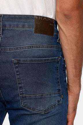 Calça Jeans Skinny Stonado Médio Azul Médio