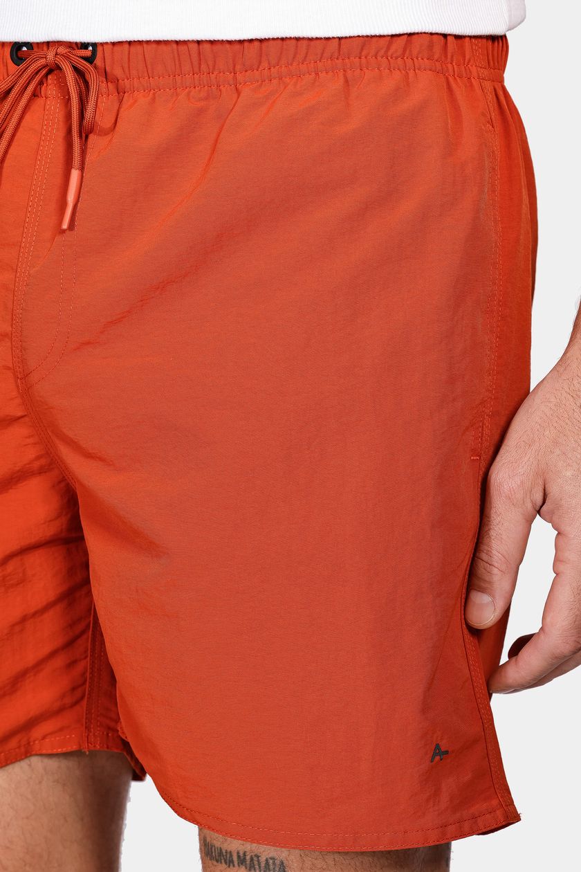 Shorts de Elástico Básico Color Laranja Ferrugem