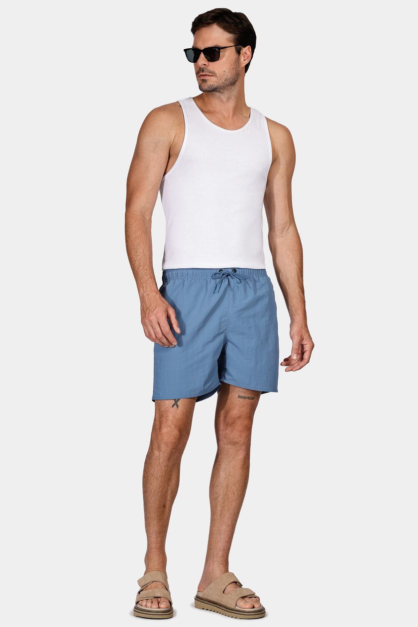 Shorts de Elástico Básico Color Azul Índigo