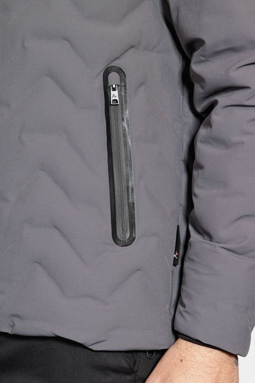 Jaqueta Puffer Fusionada Liquid Repeller Cinza Asfalto