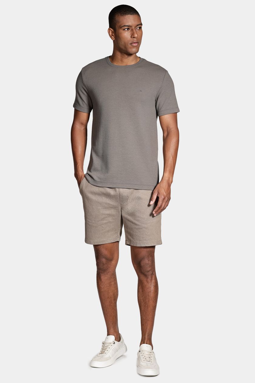 Camiseta Basica Com Textura Ottoman Cinza Asfalto