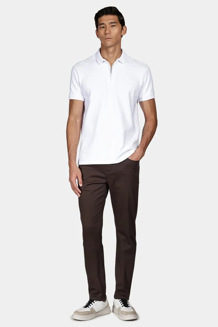 Calça 5 Pockets Slim Color Comfort Café