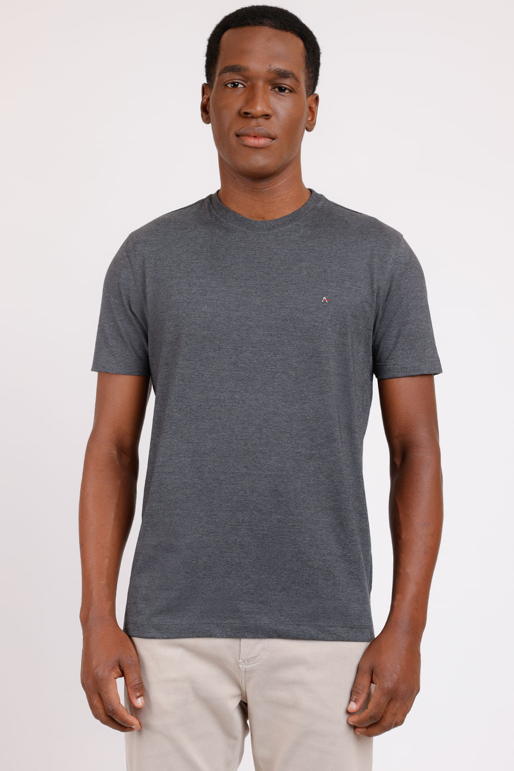 Camiseta Gola Careca Grafite Mescla