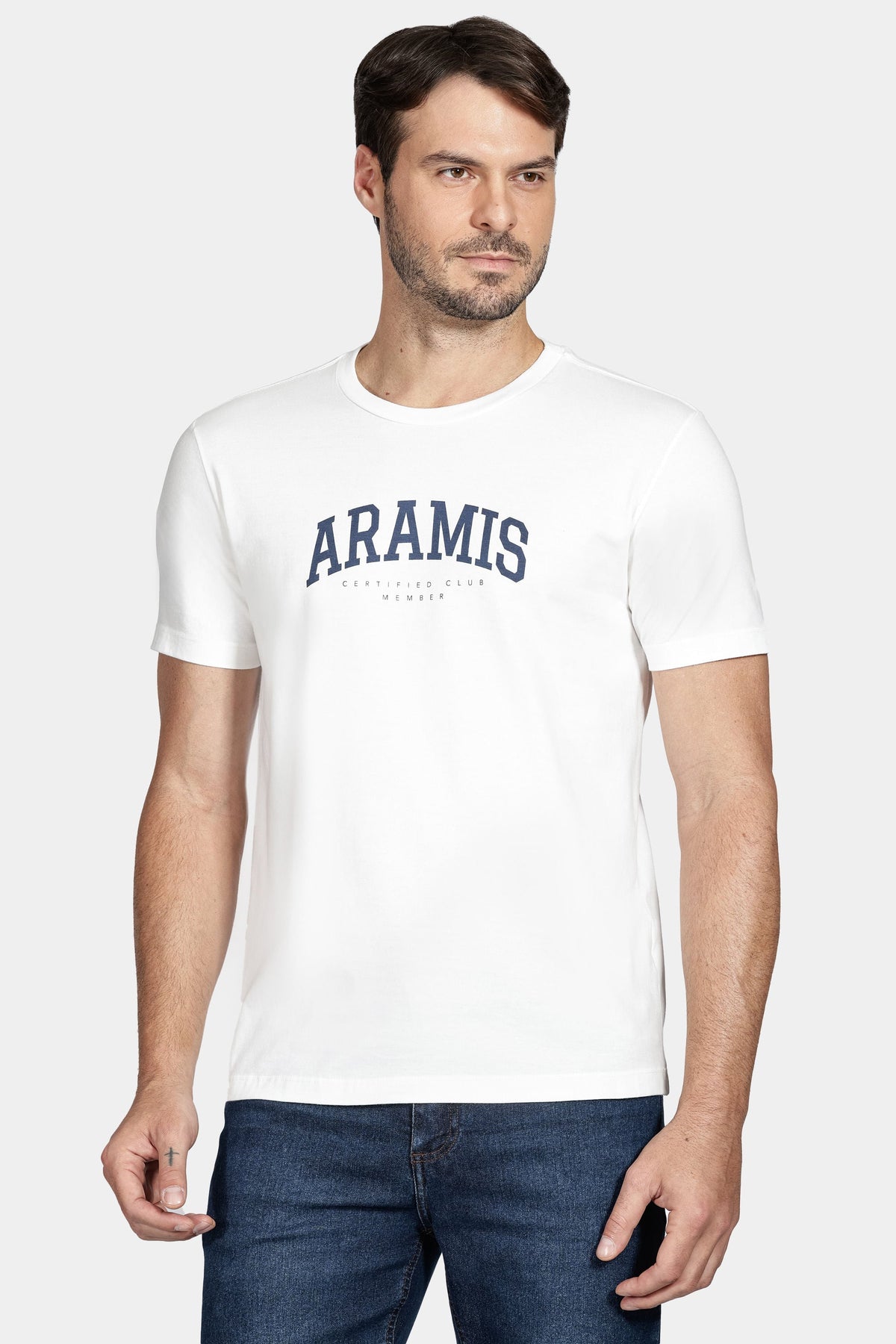 Camiseta Aramis College de Algodão Off White