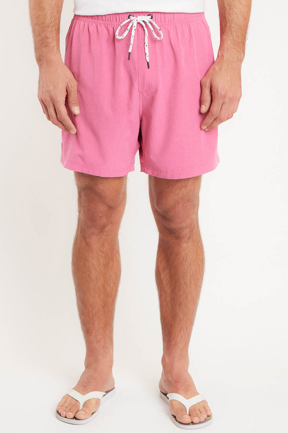 Shorts de Elástico Mescla Color Rosa
