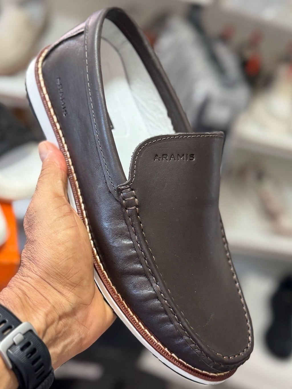 SAPATO COURO ARA.MIS - MARROM