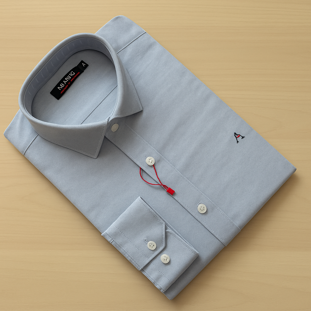 CAMISA SOCIAL ARA.MIS OXFORD - ML - AZUL CLARO